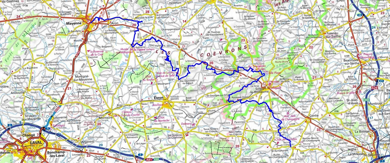 GR®365 Hiking from Mayenne (Mayenne) to Bernay-en-Champagne (Sarthe) 1